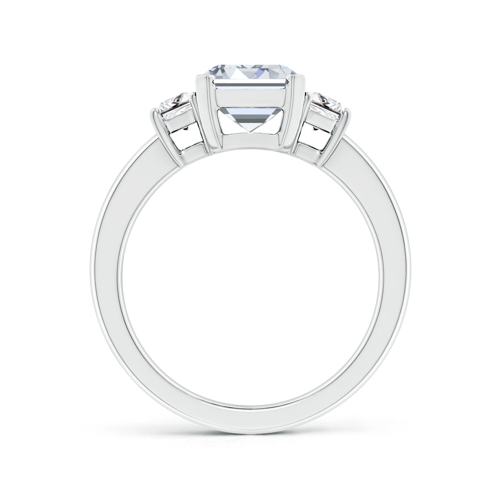 9x7mm HSI2 Emerald-Cut and Trapezoid Diamond Three Stone Engagement Ring in White Gold Side 199
