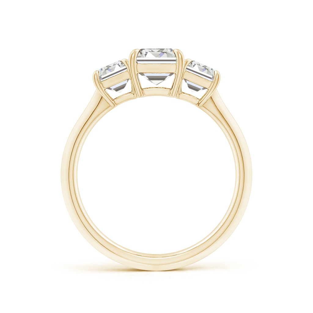 7.5x5.5mm IJI1I2 Emerald-Cut Diamond Three Stone Knife-Edge Shank Engagement Ring in Yellow Gold Side 199