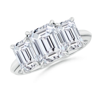 8.5x6.5mm HSI2 Emerald-Cut Diamond Three Stone Knife-Edge Shank Engagement Ring in P950 Platinum