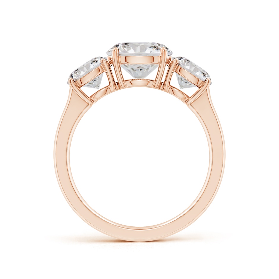 8mm IJI1I2 Round Diamond Three Stone Classic Engagement Ring in Rose Gold side 199