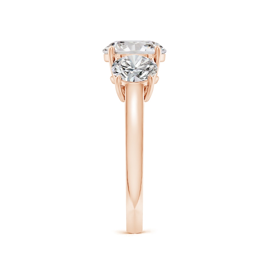 8mm IJI1I2 Round Diamond Three Stone Classic Engagement Ring in Rose Gold side 299