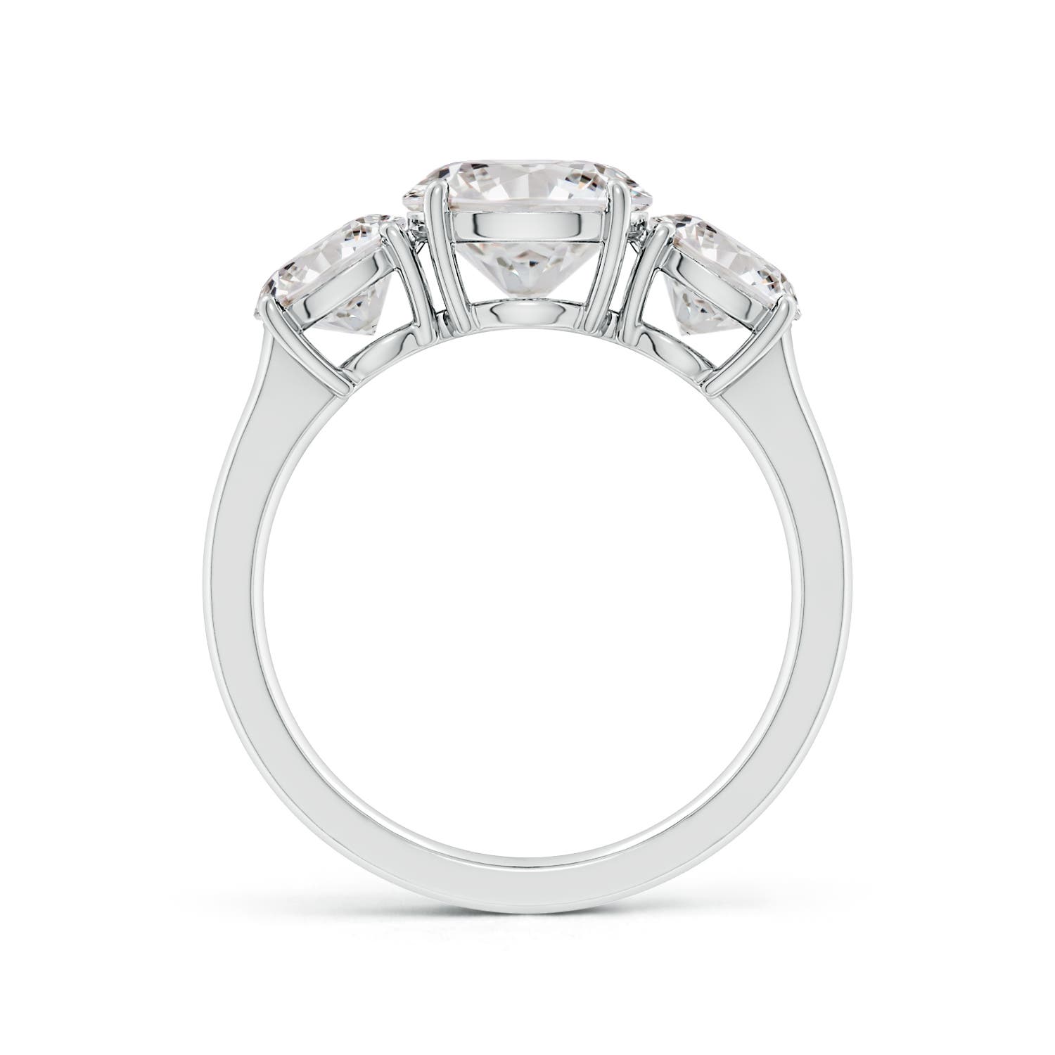 Round Diamond Three Stone Classic Engagement Ring