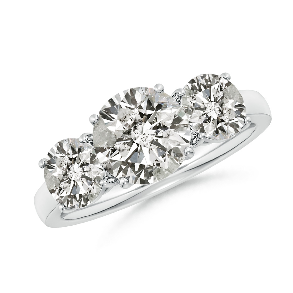 8mm KI3 Round Diamond Three Stone Classic Engagement Ring in P950 Platinum 