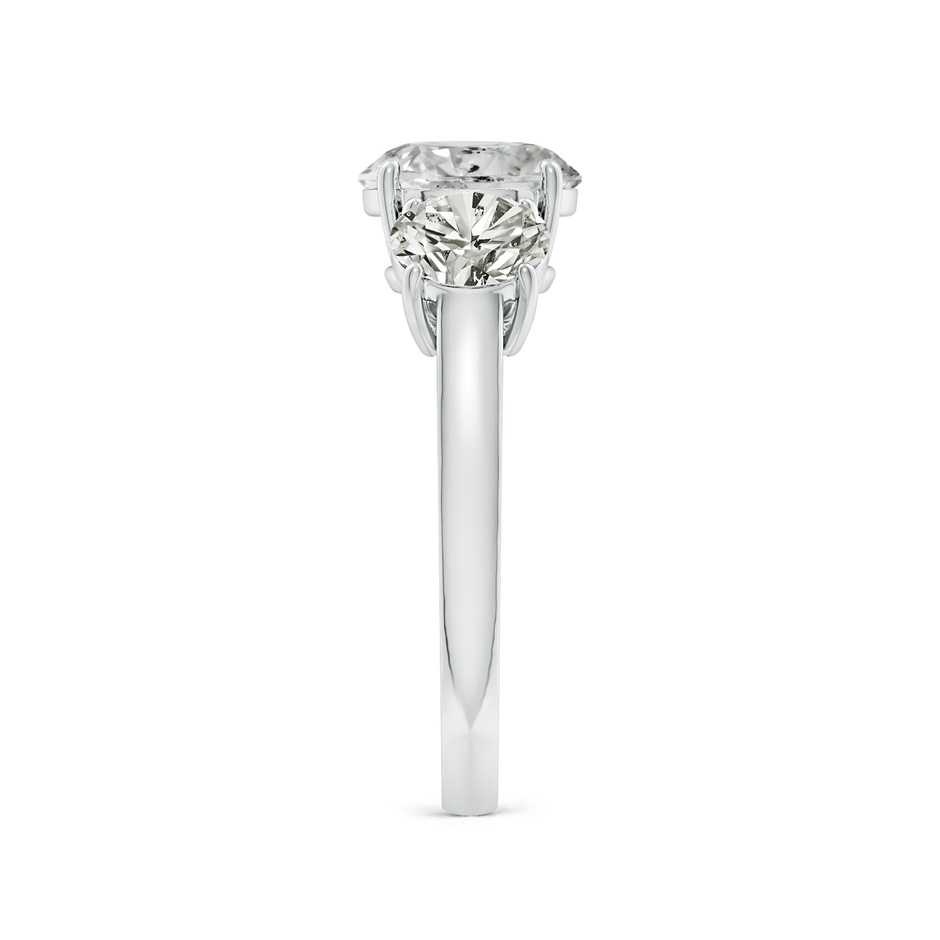 8mm KI3 Round Diamond Three Stone Classic Engagement Ring in P950 Platinum side 299