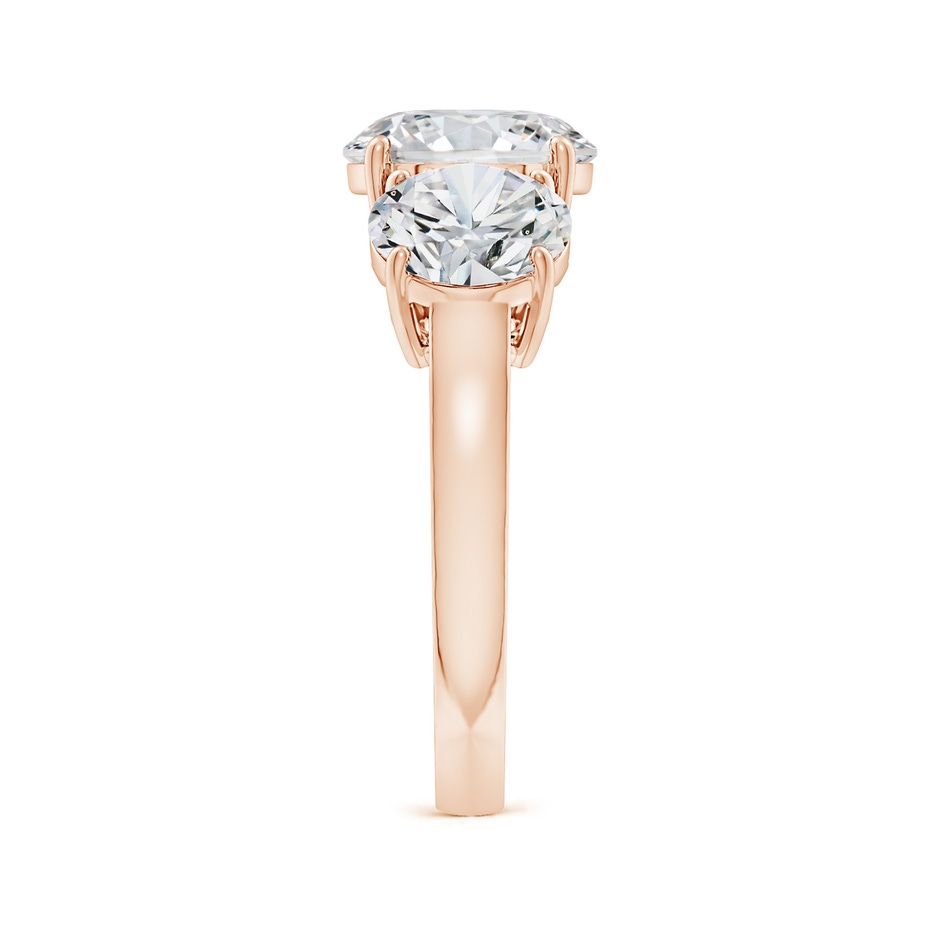 9.2mm HSI2 Round Diamond Three Stone Classic Engagement Ring in Rose Gold side 299