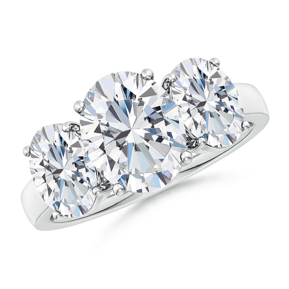 10x8mm GVS2 Oval Diamond Three Stone Classic Engagement Ring in P950 Platinum 