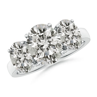10x8mm KI3 Oval Diamond Three Stone Classic Engagement Ring in P950 Platinum