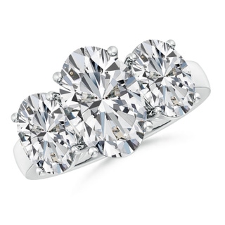 12x8mm HSI2 Oval Diamond Three Stone Classic Engagement Ring in P950 Platinum