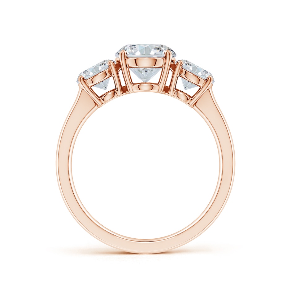 9x7mm GVS2 Oval Diamond Three Stone Classic Engagement Ring in 9K Rose Gold side 199
