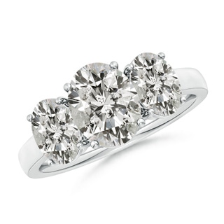 9x7mm KI3 Oval Diamond Three Stone Classic Engagement Ring in P950 Platinum