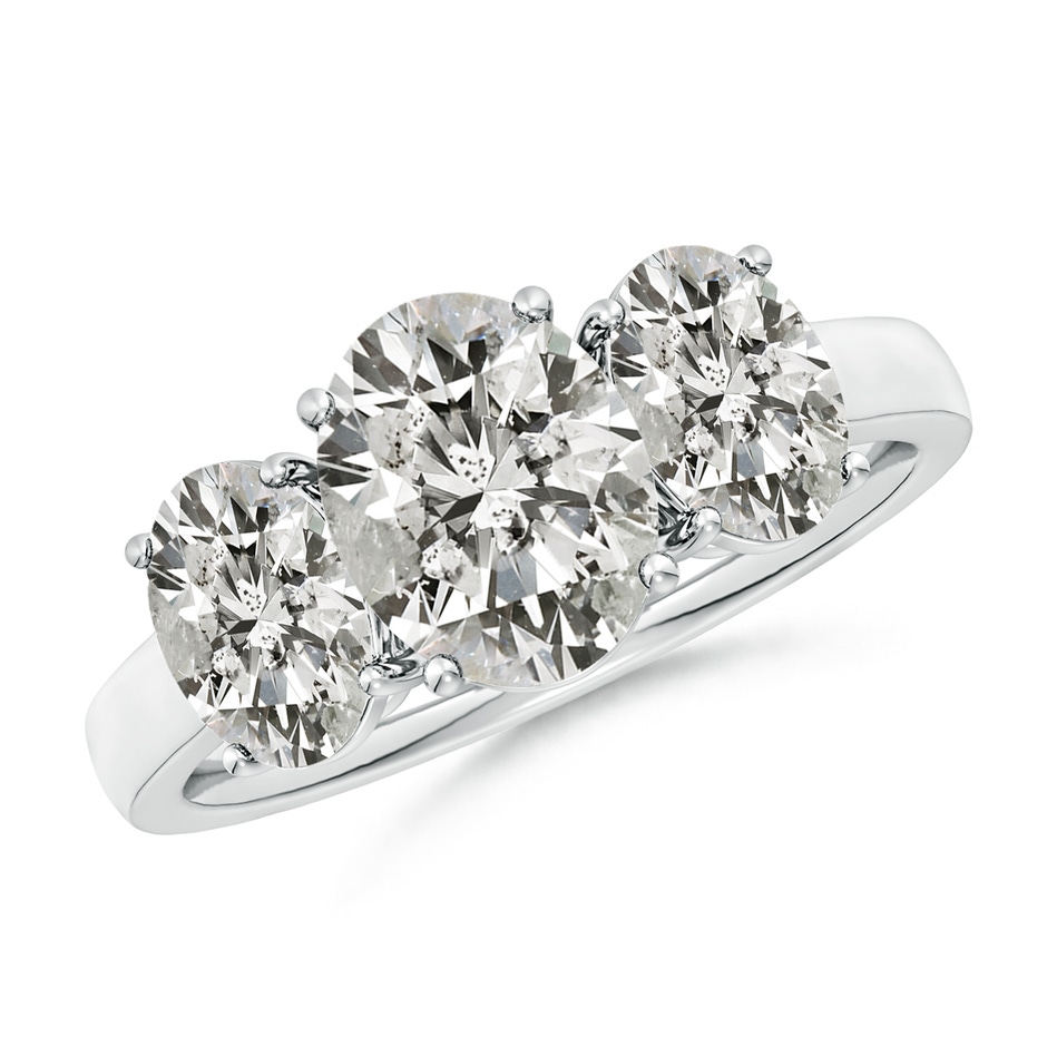 9x7mm KI3 Oval Diamond Three Stone Classic Engagement Ring in P950 Platinum 