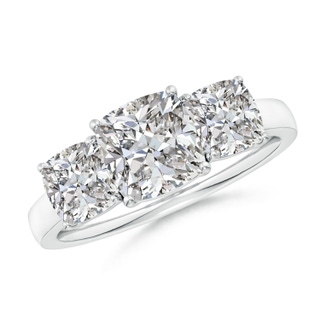 7mm IJI1I2 Cushion Diamond Three Stone Classic Engagement Ring in P950 Platinum