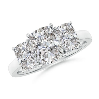 8.5x6.5mm IJI1I2 Cushion Rectangular Diamond Three Stone Classic Engagement Ring in P950 Platinum