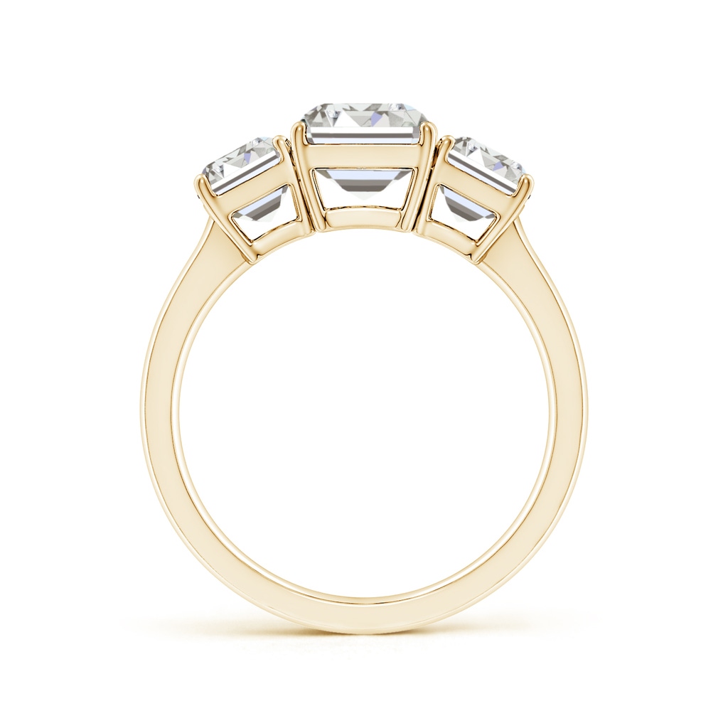 8.5x6.5mm IJI1I2 Emerald-Cut Diamond Three Stone Classic Engagement Ring in Yellow Gold Side 199