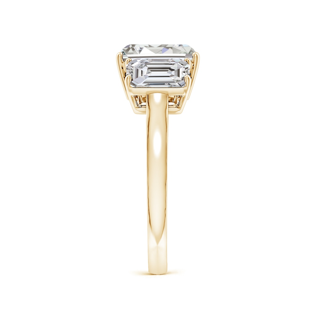 8.5x6.5mm IJI1I2 Emerald-Cut Diamond Three Stone Classic Engagement Ring in Yellow Gold Side 299