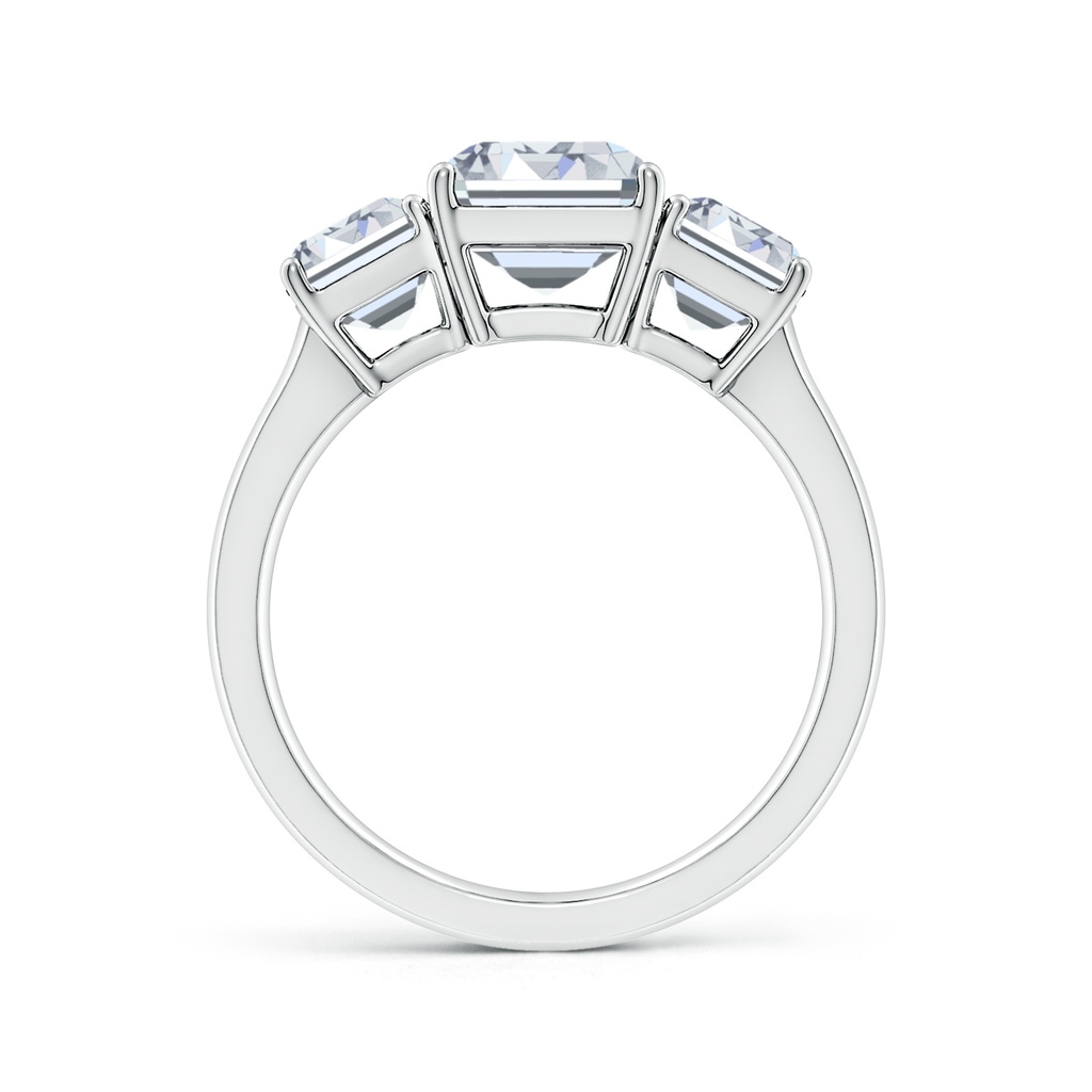 9x7mm HSI2 Emerald-Cut Diamond Three Stone Classic Engagement Ring in White Gold Side 199