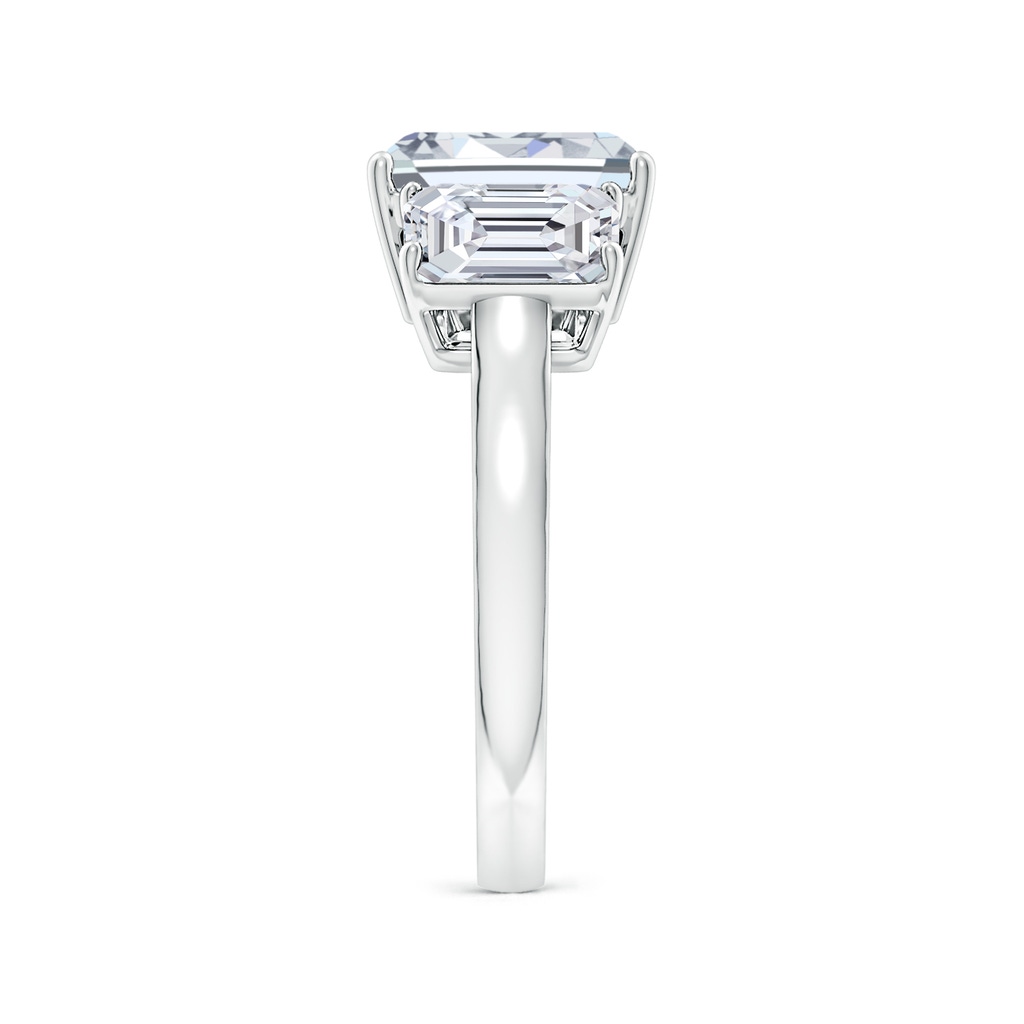 9x7mm HSI2 Emerald-Cut Diamond Three Stone Classic Engagement Ring in White Gold Side 299