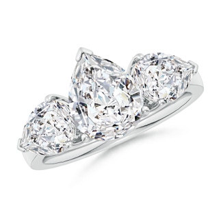 10x8mm HSI2 Pear Diamond Three Stone Classic Engagement Ring in P950 Platinum