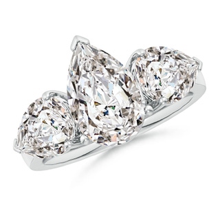 12x8mm IJI1I2 Pear Diamond Three Stone Classic Engagement Ring in P950 Platinum
