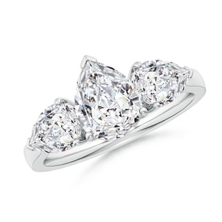 9x7mm HSI2 Pear Diamond Three Stone Classic Engagement Ring in P950 Platinum
