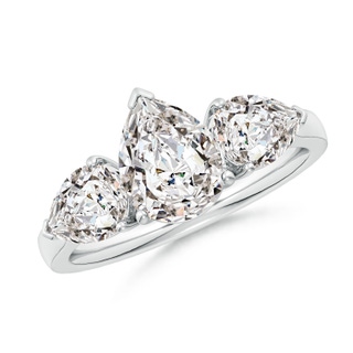 9x7mm IJI1I2 Pear Diamond Three Stone Classic Engagement Ring in P950 Platinum