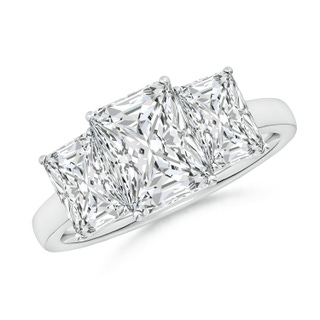 8x6mm HSI2 Radiant-Cut Diamond Three Stone Classic Engagement Ring in P950 Platinum