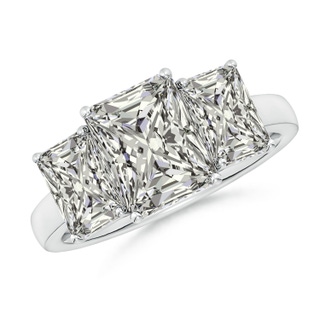 9x7mm KI3 Radiant-Cut Diamond Three Stone Classic Engagement Ring in P950 Platinum