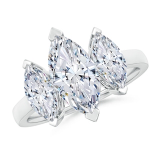 13x6.5mm HSI2 Marquise Diamond Three Stone Classic Engagement Ring in P950 Platinum