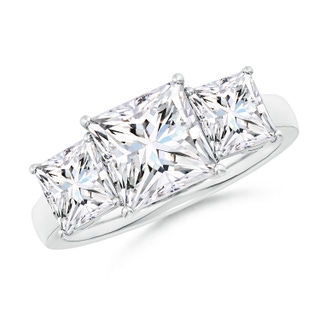 7.4mm GVS2 Princess-Cut Diamond Three Stone Classic Engagement Ring in P950 Platinum