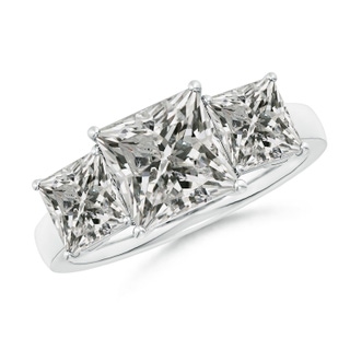 7.4mm KI3 Princess-Cut Diamond Three Stone Classic Engagement Ring in P950 Platinum