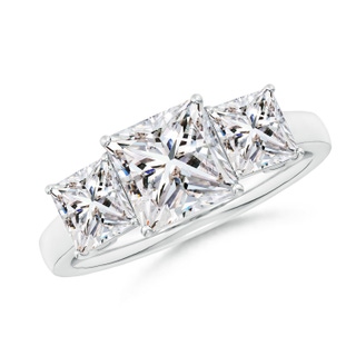 7mm IJI1I2 Princess-Cut Diamond Three Stone Classic Engagement Ring in P950 Platinum