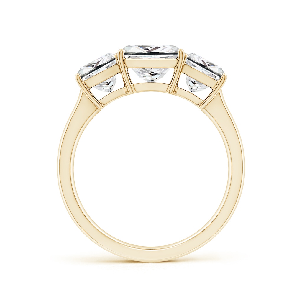 7mm IJI1I2 Princess-Cut Diamond Three Stone Classic Engagement Ring in Yellow Gold Side 199