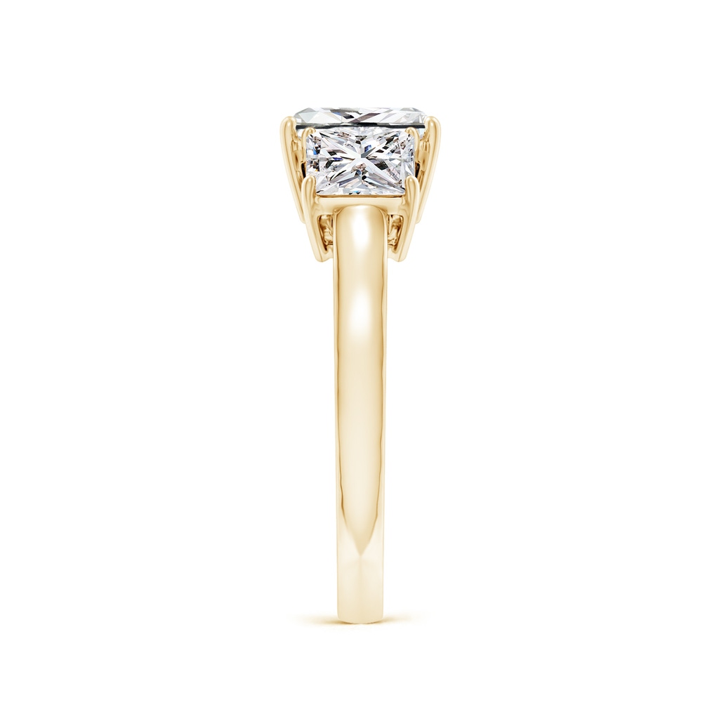 7mm IJI1I2 Princess-Cut Diamond Three Stone Classic Engagement Ring in Yellow Gold Side 299