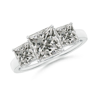 7mm KI3 Princess-Cut Diamond Three Stone Classic Engagement Ring in P950 Platinum