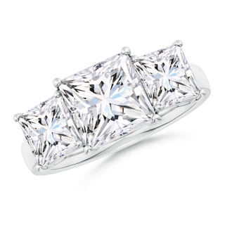 8mm GVS2 Princess-Cut Diamond Three Stone Classic Engagement Ring in P950 Platinum
