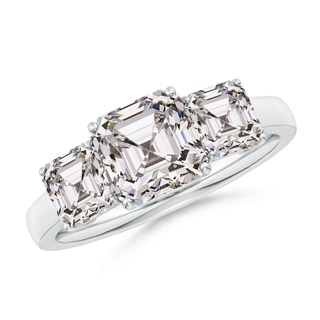 7mm IJI1I2 Asscher-Cut Diamond Three Stone Classic Engagement Ring in P950 Platinum
