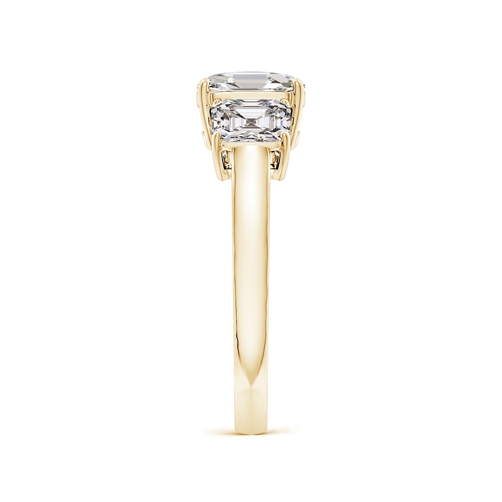 7mm IJI1I2 Asscher-Cut Diamond Three Stone Classic Engagement Ring in Yellow Gold Side 299