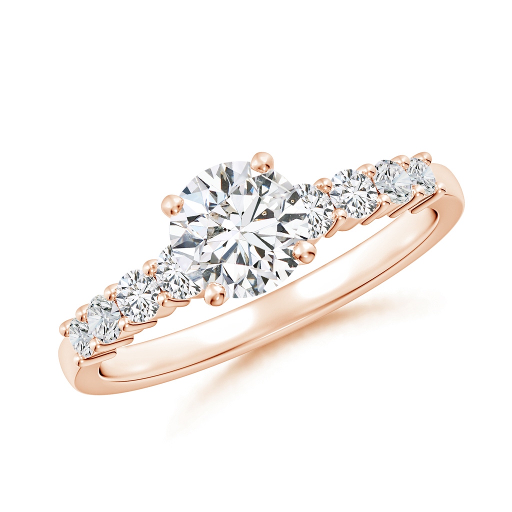 5.9mm HSI2 Solitaire Round Diamond Graduated Engagement Ring in Rose Gold