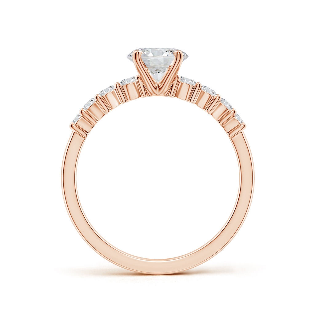 5.9mm HSI2 Solitaire Round Diamond Graduated Engagement Ring in Rose Gold Side 199