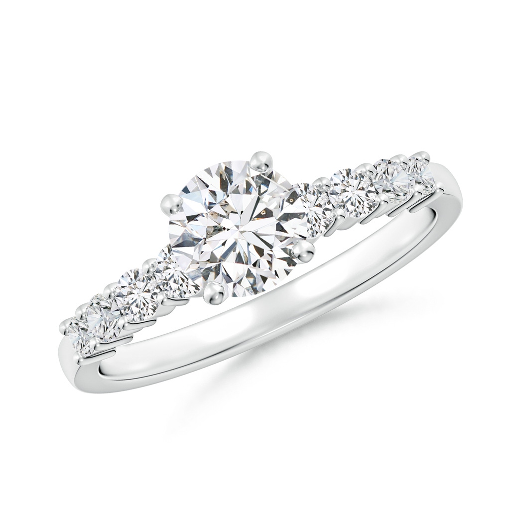5.9mm HSI2 Solitaire Round Diamond Graduated Engagement Ring in White Gold