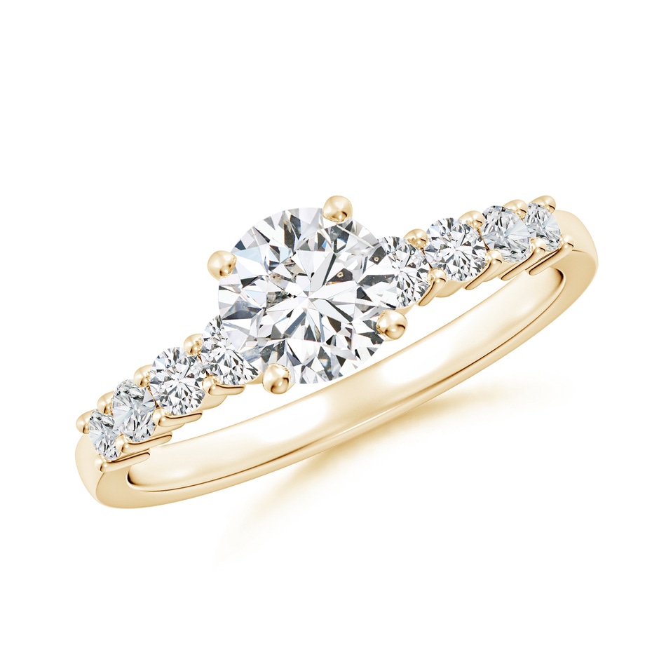 5.9mm HSI2 Solitaire Round Diamond Graduated Engagement Ring in Yellow Gold 