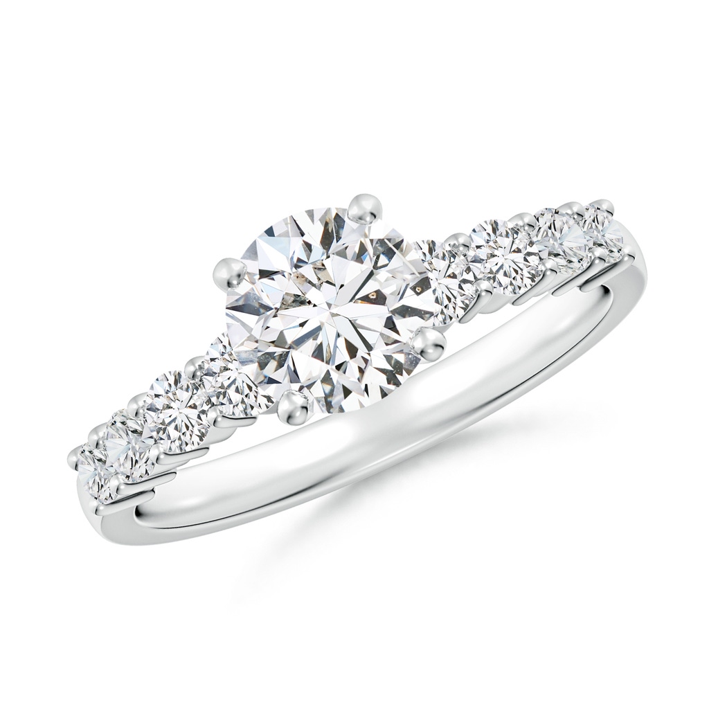6.5mm HSI2 Solitaire Round Diamond Graduated Engagement Ring in White Gold