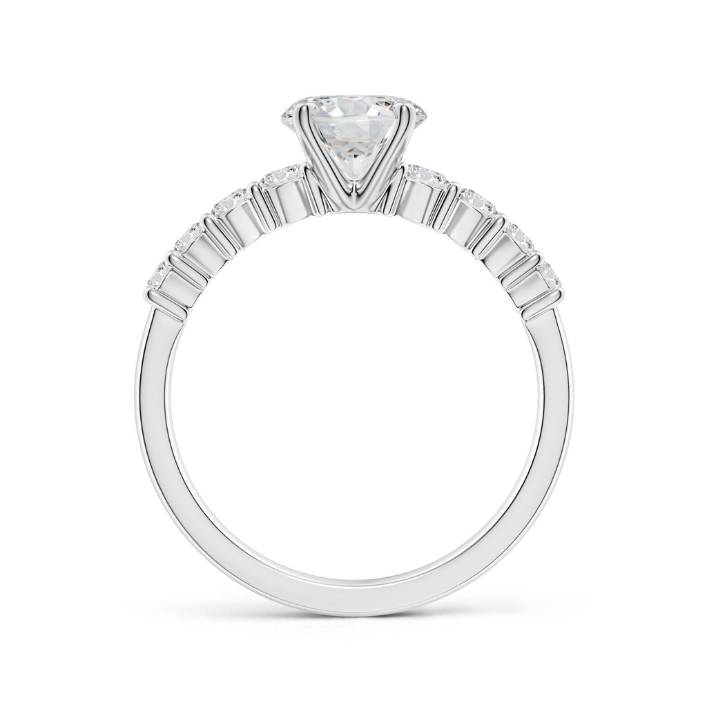 6.5mm HSI2 Solitaire Round Diamond Graduated Engagement Ring in White Gold Side 199