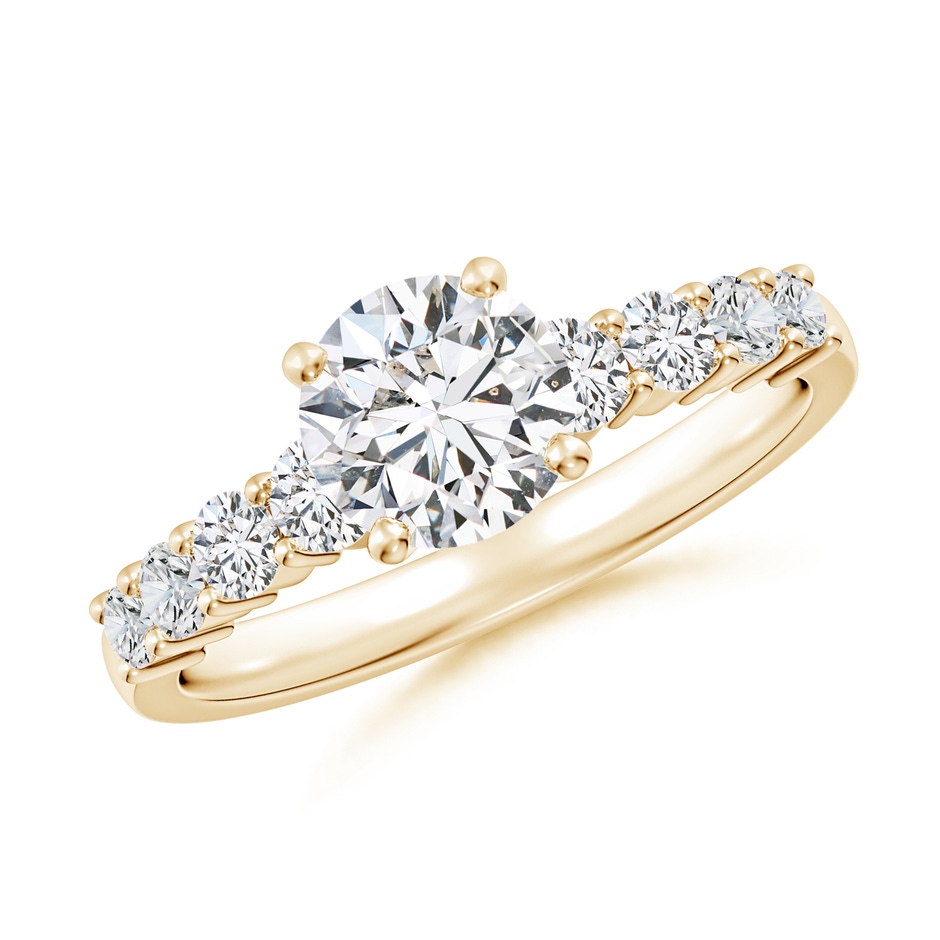 6.5mm HSI2 Solitaire Round Diamond Graduated Engagement Ring in Yellow Gold 