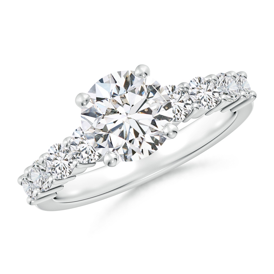 7.4mm HSI2 Solitaire Round Diamond Graduated Engagement Ring in P950 Platinum 