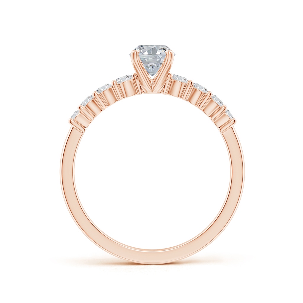 7x5mm HSI2 Solitaire Oval Diamond Graduated Engagement Ring in Rose Gold Side 199