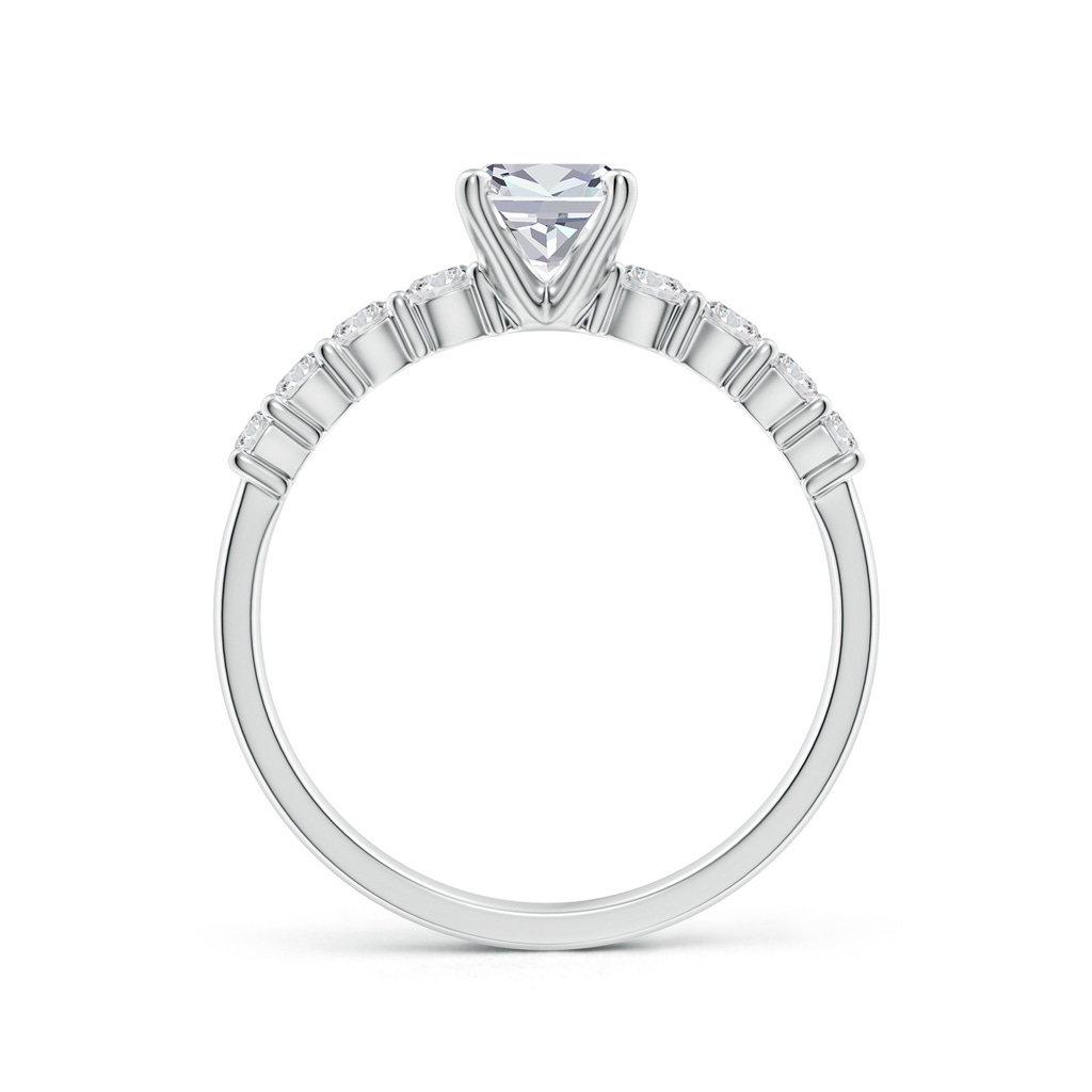 5.25mm HSI2 Solitaire Cushion Diamond Graduated Engagement Ring in White Gold Side 199