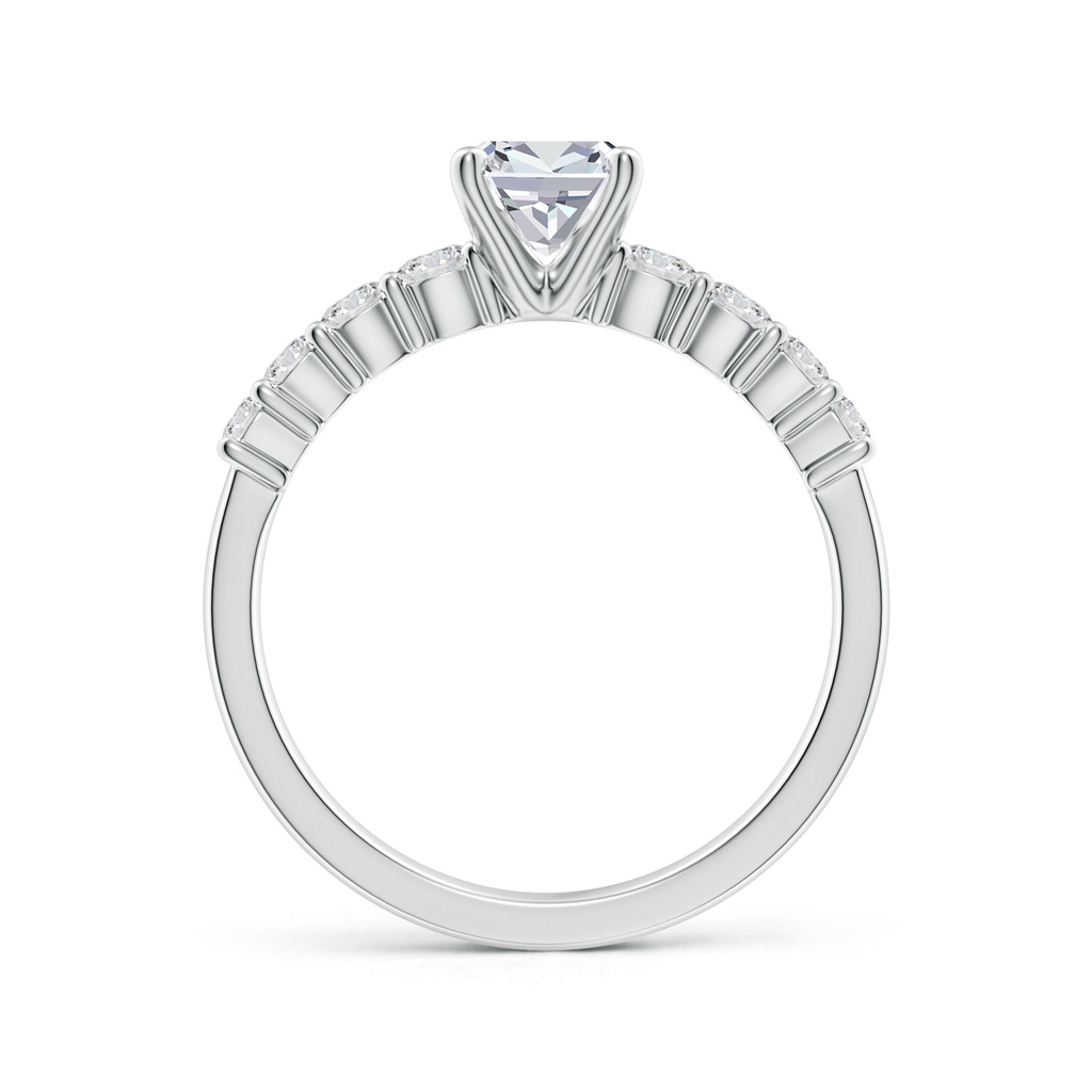 5.5mm HSI2 Solitaire Cushion Diamond Graduated Engagement Ring in White Gold Side 199