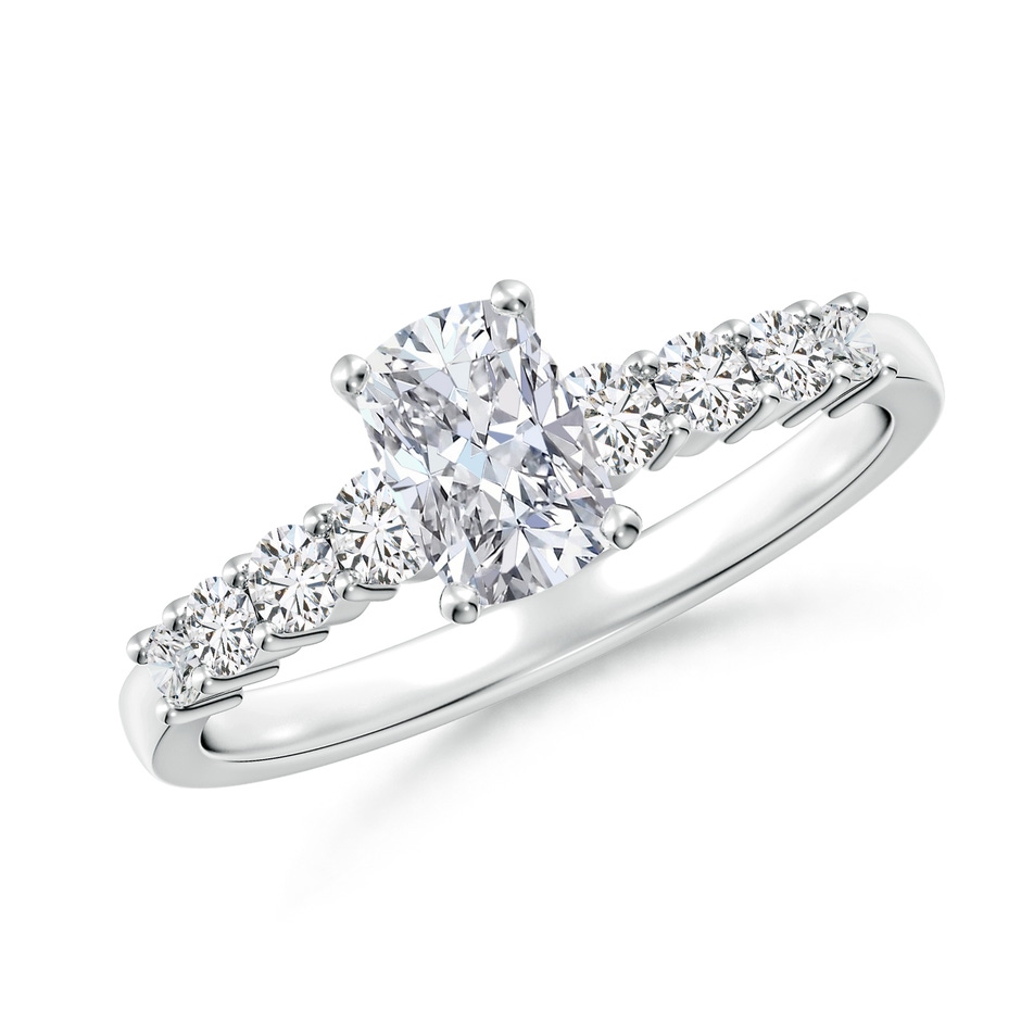 6.5x4.5mm HSI2 Solitaire Cushion Rectangular Diamond Graduated Engagement Ring in White Gold 