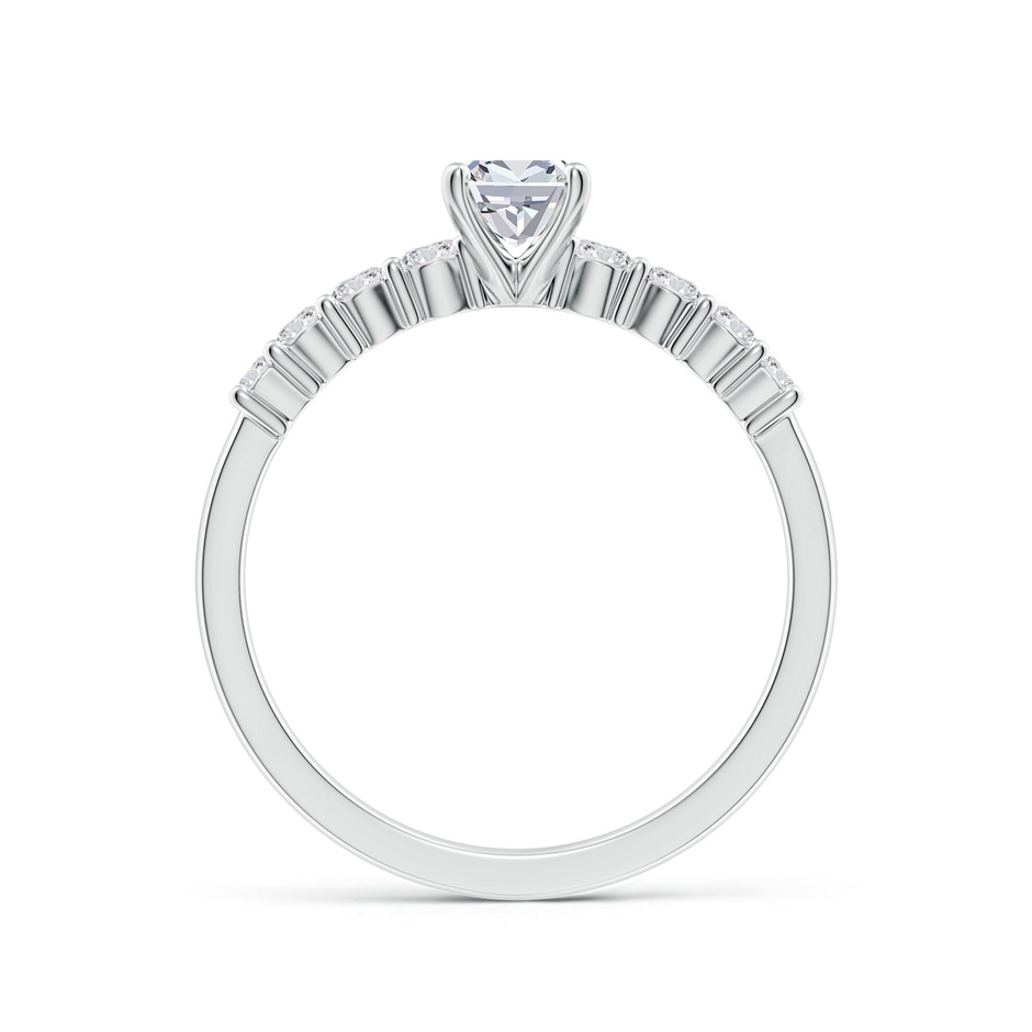 6.5x4.5mm HSI2 Solitaire Cushion Rectangular Diamond Graduated Engagement Ring in White Gold side 199